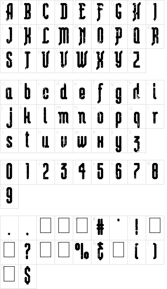 Victorian Art Magic Remains font character map