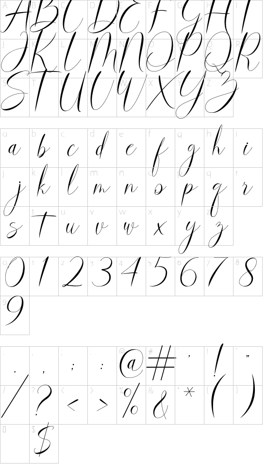 marry merry font character map