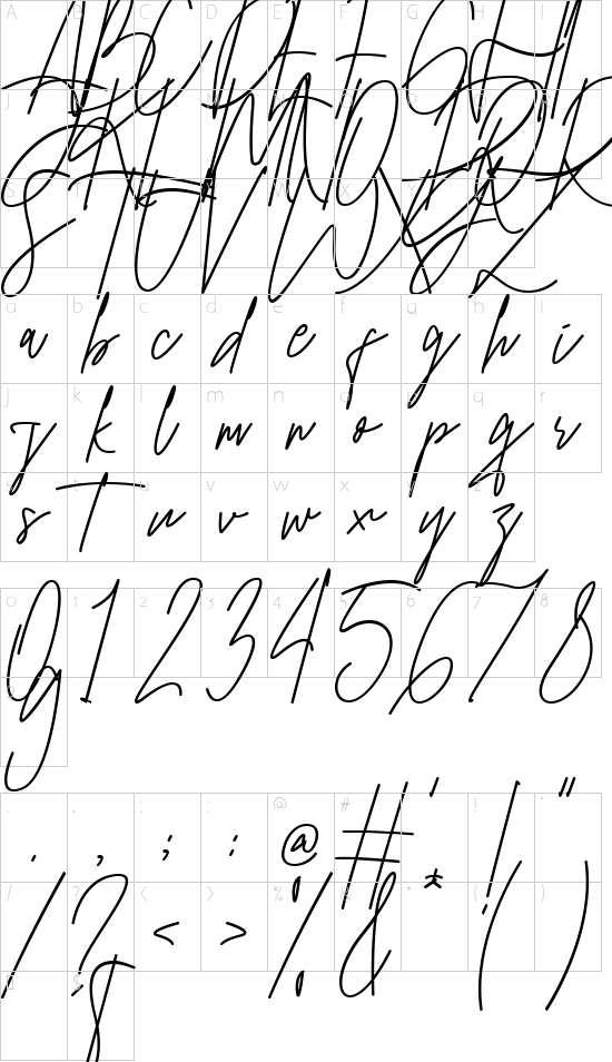 Pakotha font character map