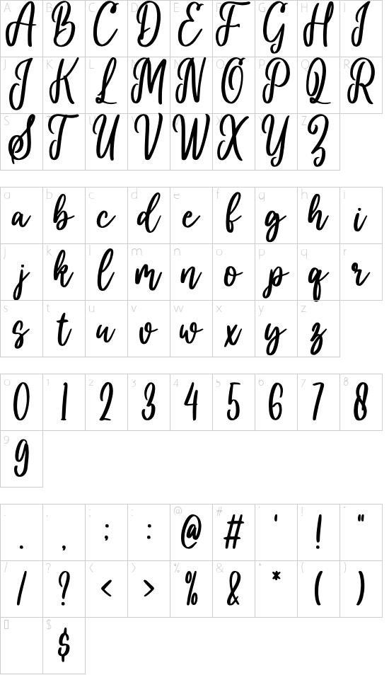 you are my everythink script fo font character map