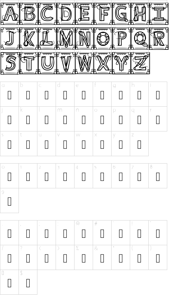 Gotico Suave Regular font character map