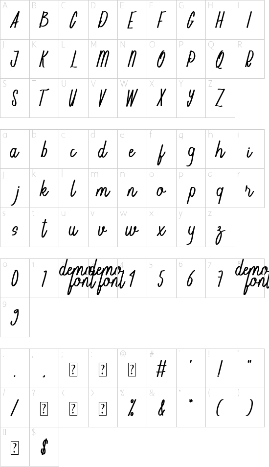 Keiltija Rathijam font character map