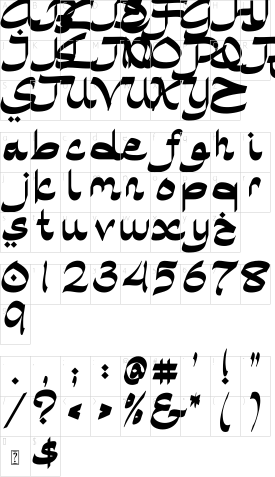 Marhaban Ramadhan DEMO font character map