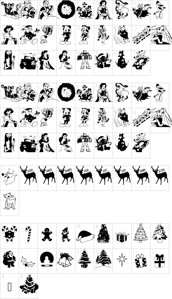 Markbats 6 Regular font character map