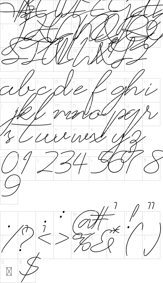 Shraddha Kapoor font character map