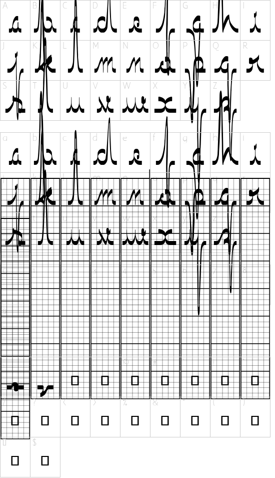 ECG saji font character map