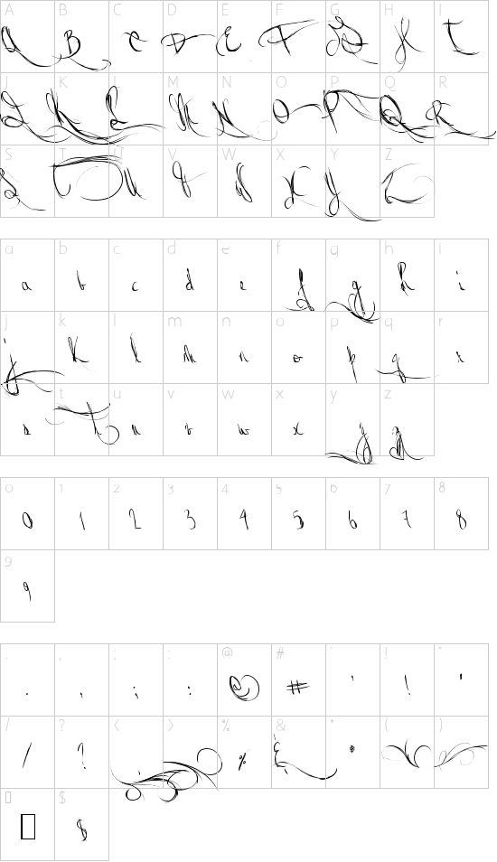 Jellyka Waterways Seafarers font character map