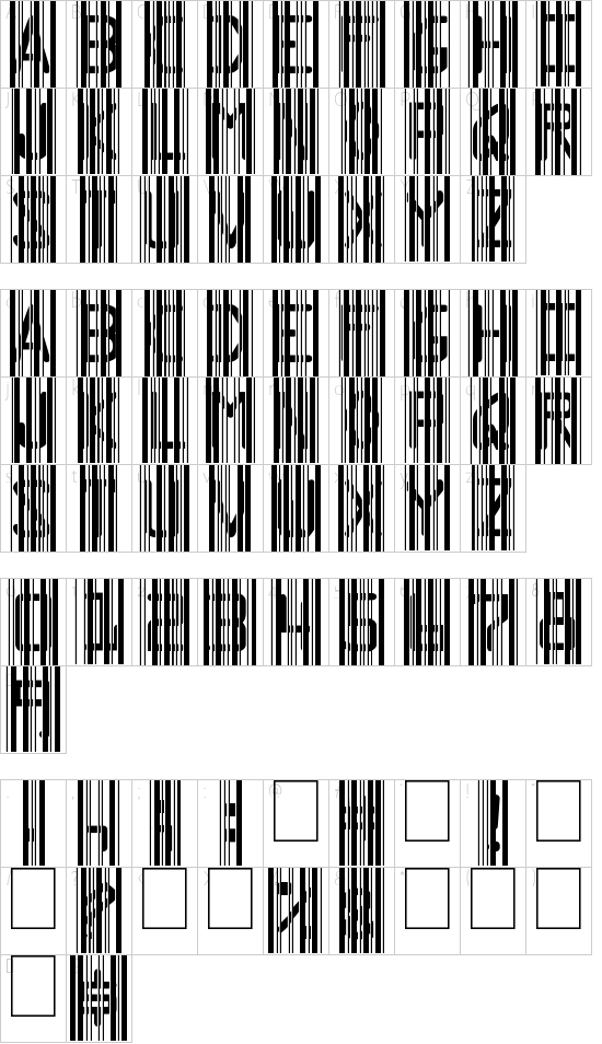 Ghost Code font character map