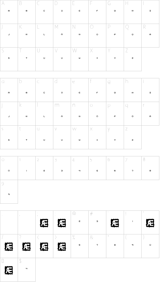 Code Of Life BRK font character map