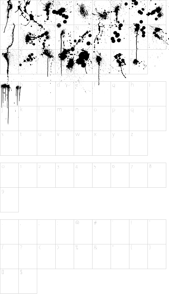 WC Rhesus C 2Bta Italic font character map