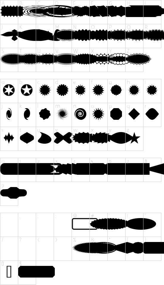 ButtonButton font character map