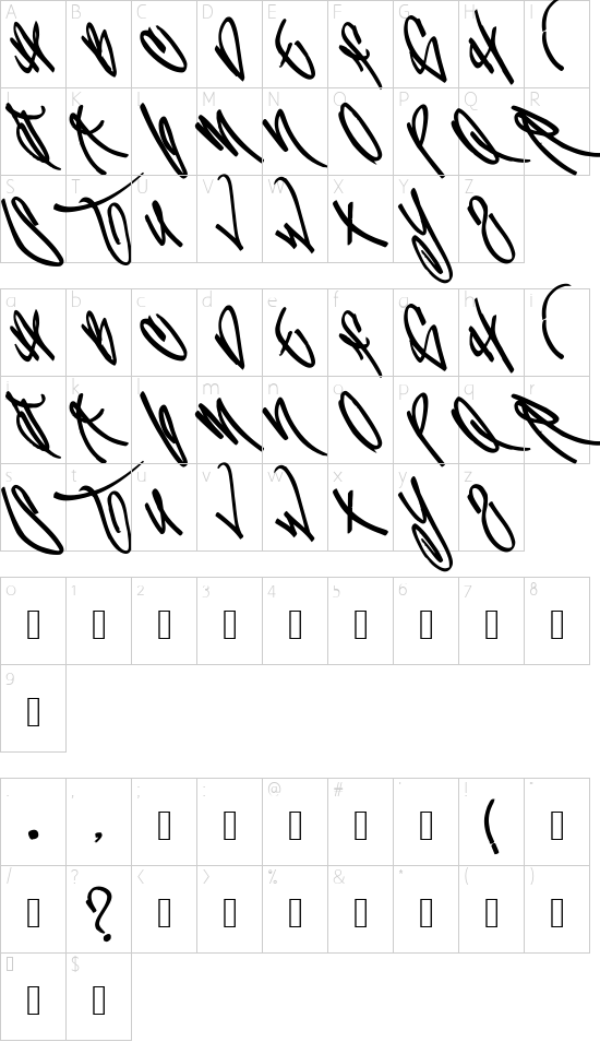 SameGang_Free font character map