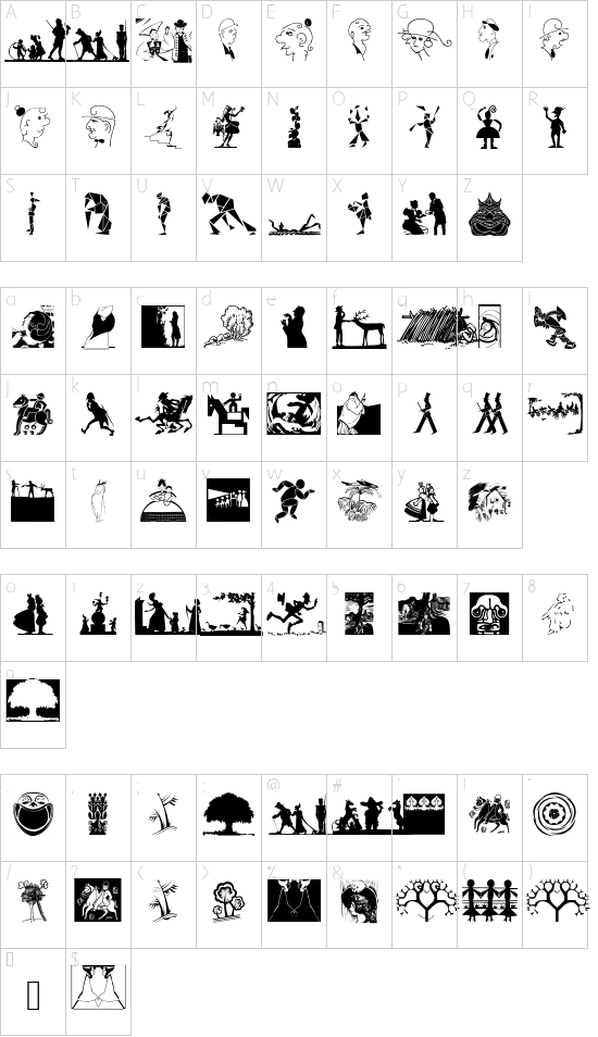 GrandfathersDesignsTwo font character map