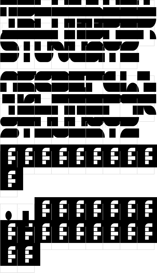5Zonex Regular font character map