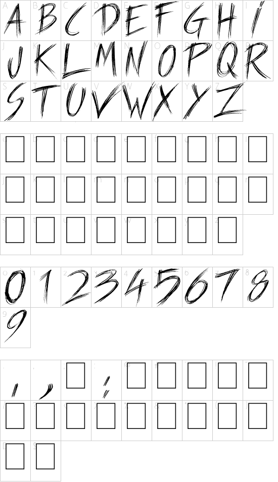 Carnaval de Mai font character map