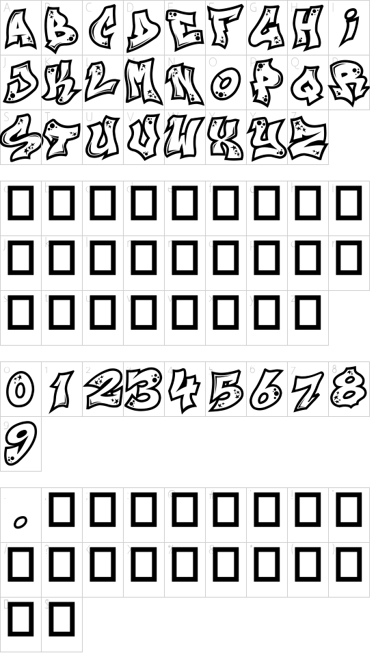 Next Custom font character map