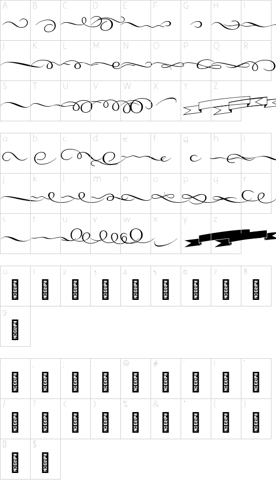 VL PretAPorterContrast BoldOrna font character map