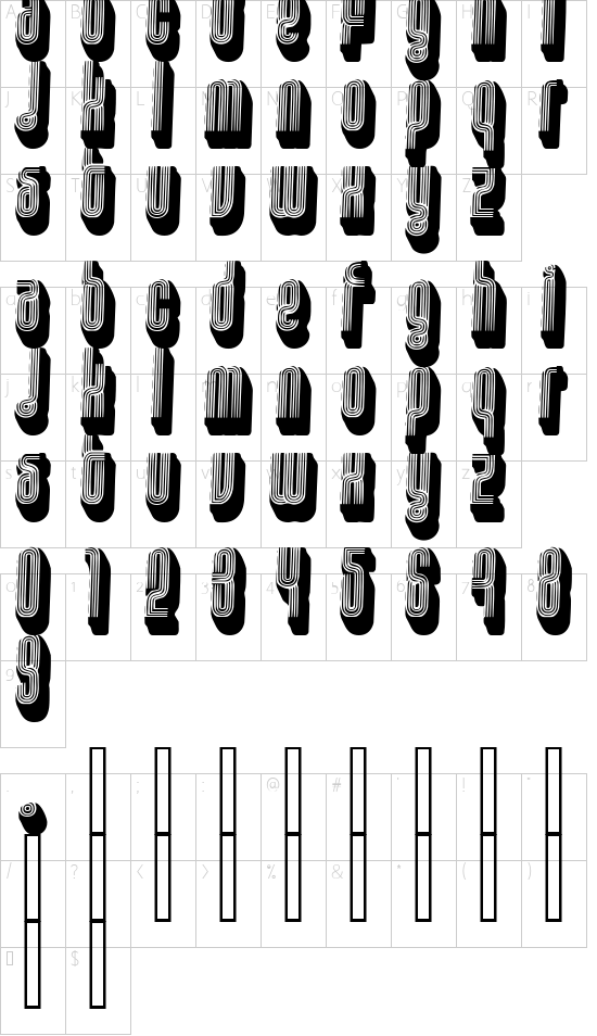 disco 3 font character map