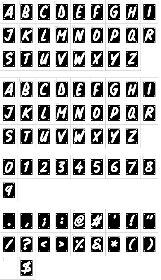 School Play font character map