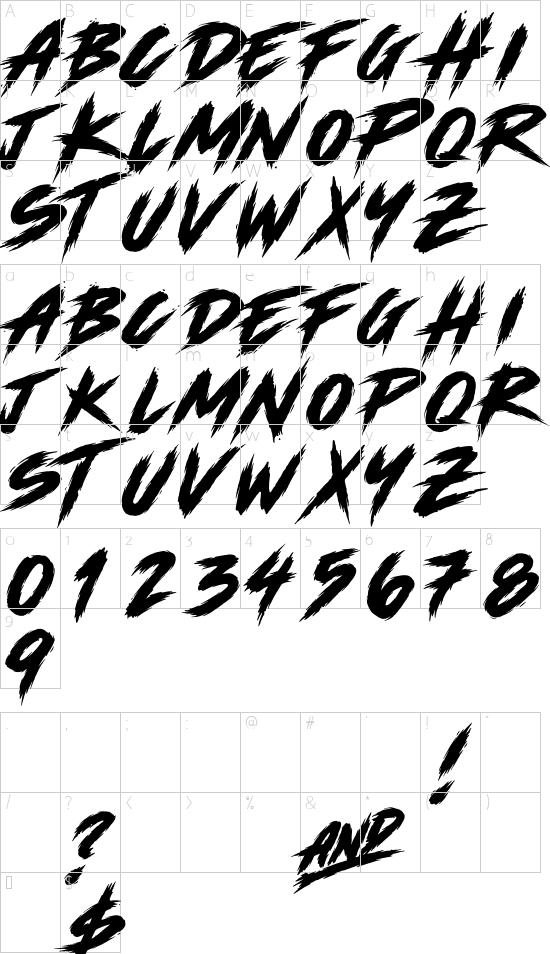 Horsemen (Demo Version) font character map