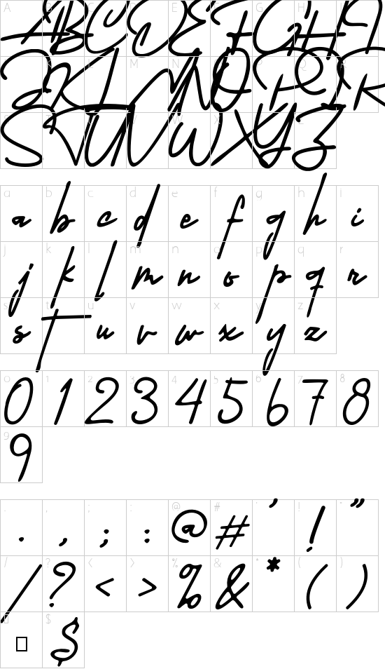 Haroopath font character map