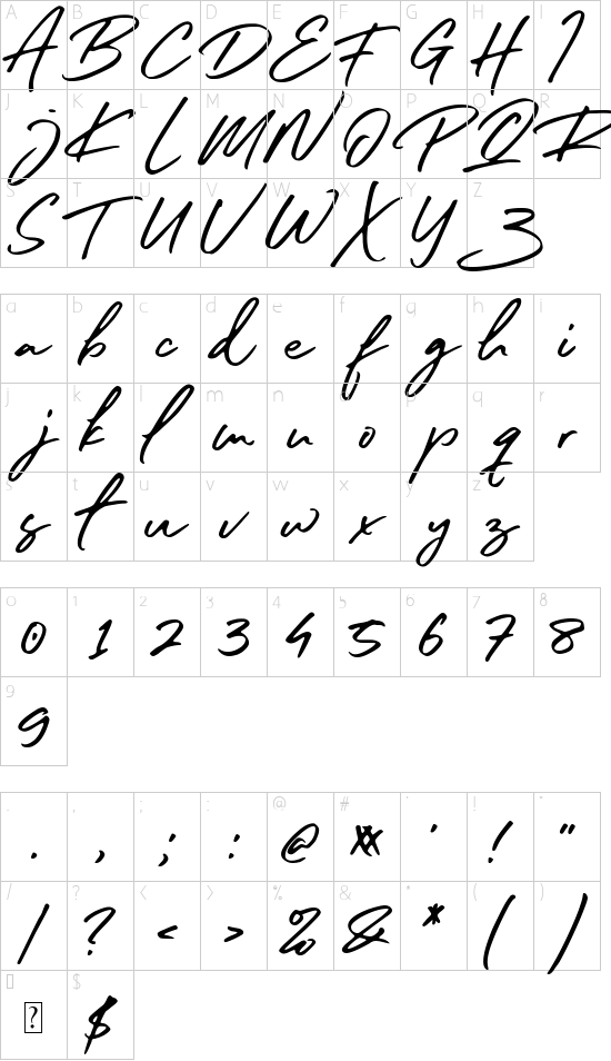 sister slimes font font character map
