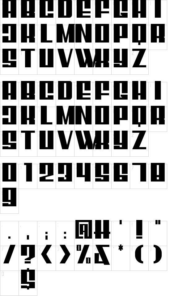 Mixbox Clean Demo Clean font character map