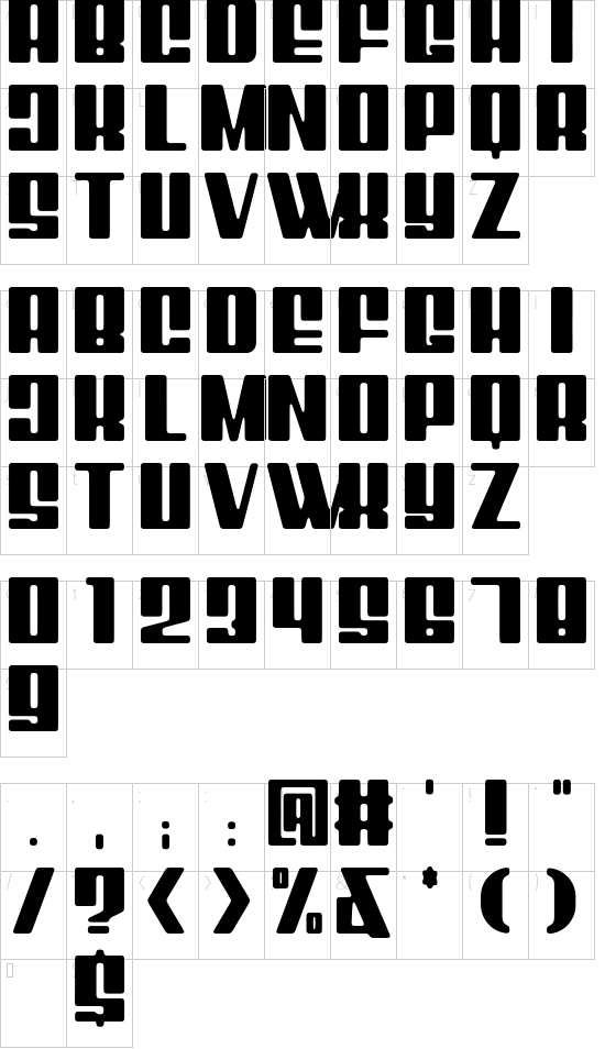 Mixbox Rounded Demo Rounded font character map
