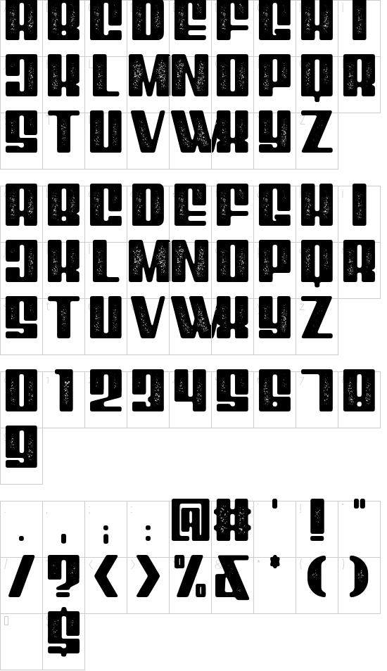 Mixbox Stamp Demo Stamp font character map