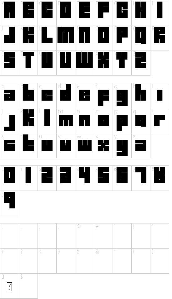 Baung Asam Pedas DEMO font character map