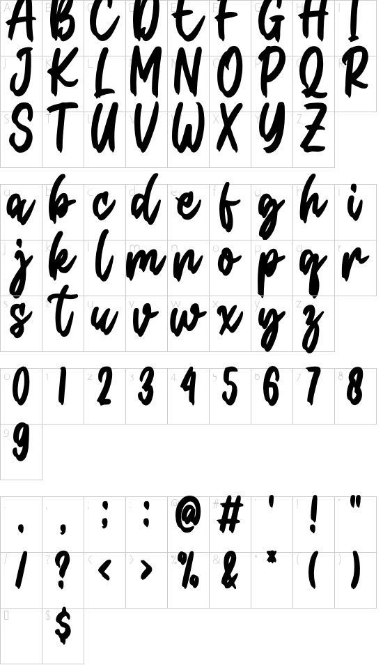 Christmas Present font character map