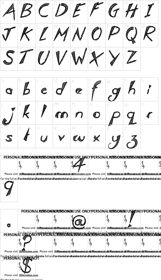 Which Witchy? PERSONAL USE ONLY font character map
