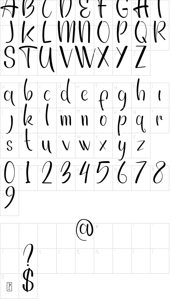 Captain David Portland DEMO font character map