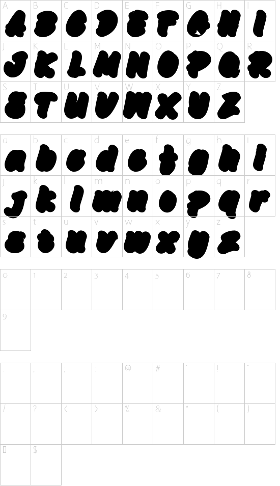 Crunchy Croissant Ext font character map