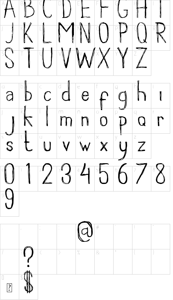 Groundhog Demo font character map