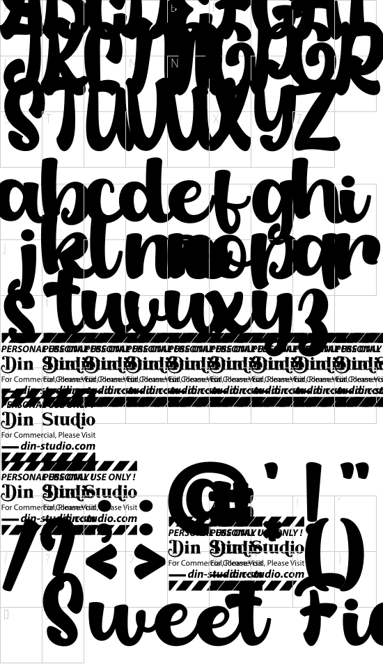 Sweet Fig Personal Use font character map