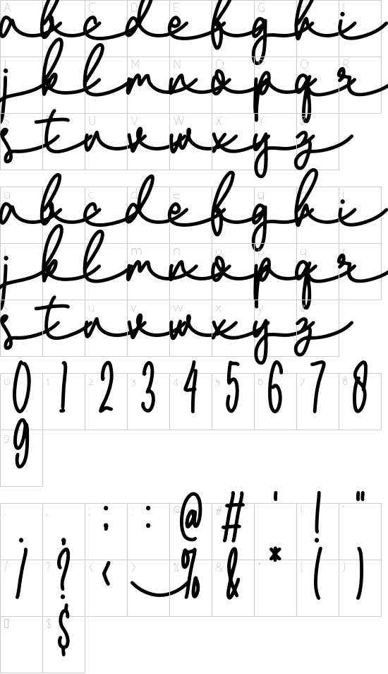 niceday font character map