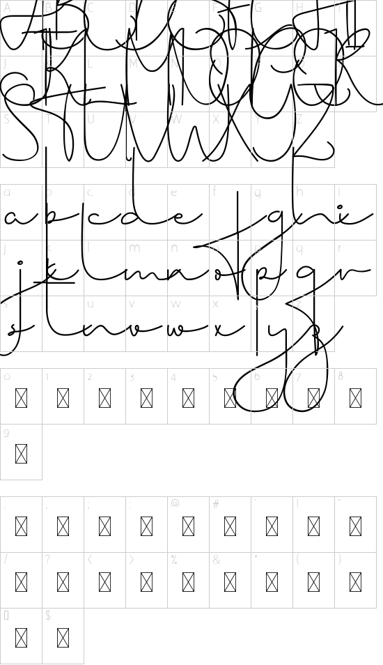 Himponis Demo font character map