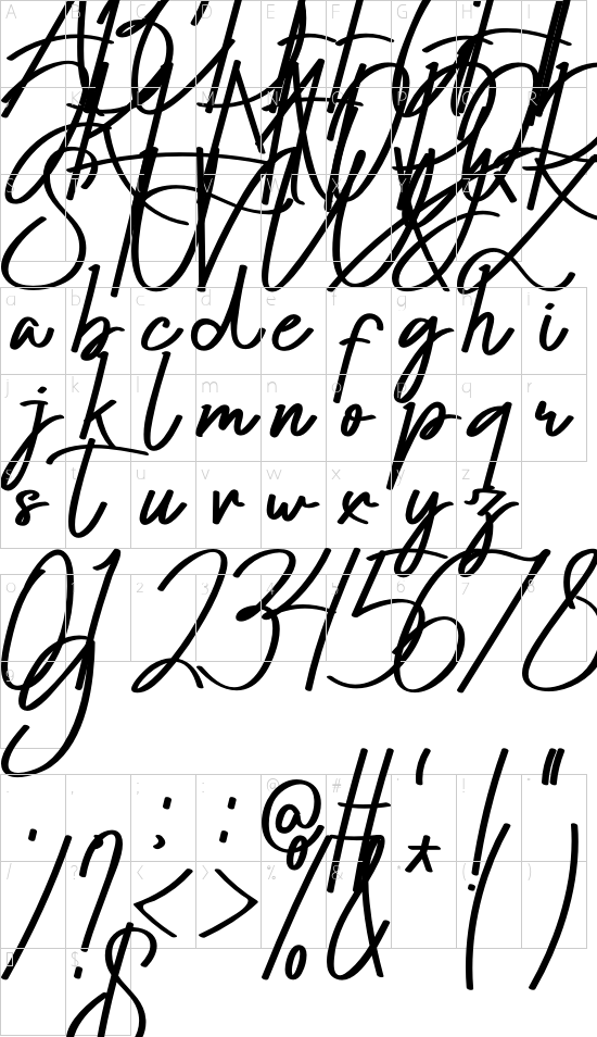 Hokaide font character map