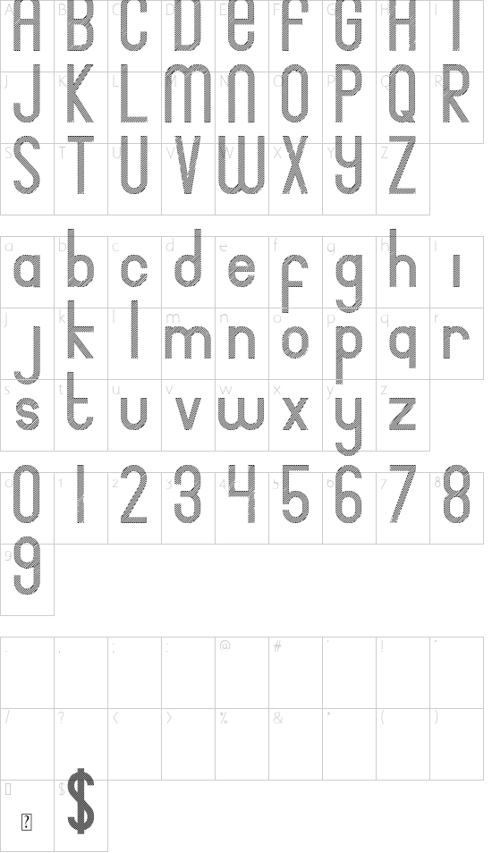 Bingke Kentang DEMO font character map