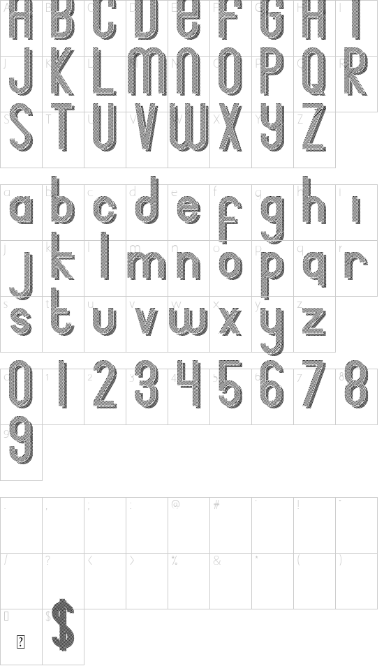 Bingke Coklat DEMO font character map
