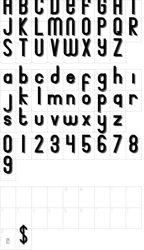 Bingke Jagung DEMO font character map