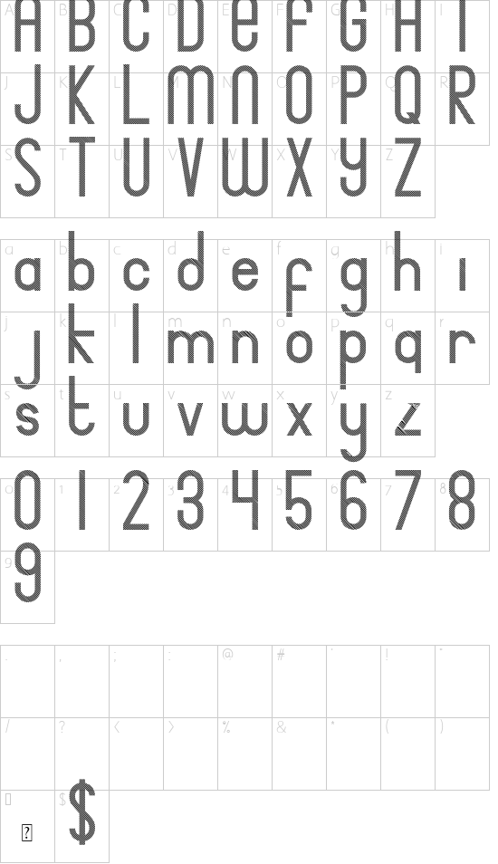 Bingke Labu DEMO font character map