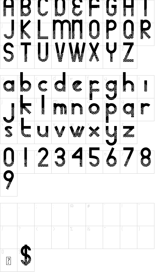 adidog hive DEMO font character map