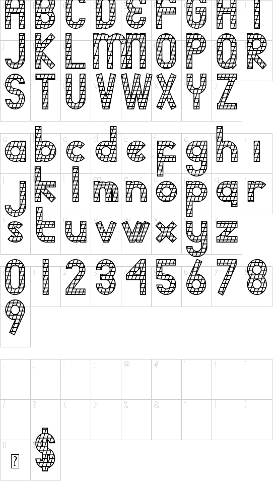 adidog nett DEMO font character map