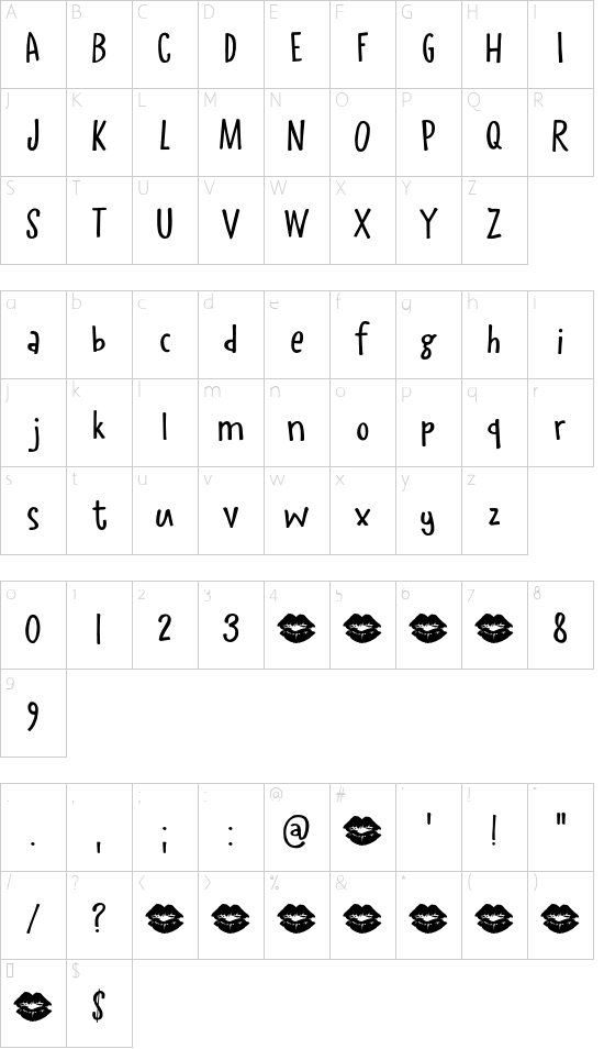 Crowd Pleaser DEMO Regular font character map