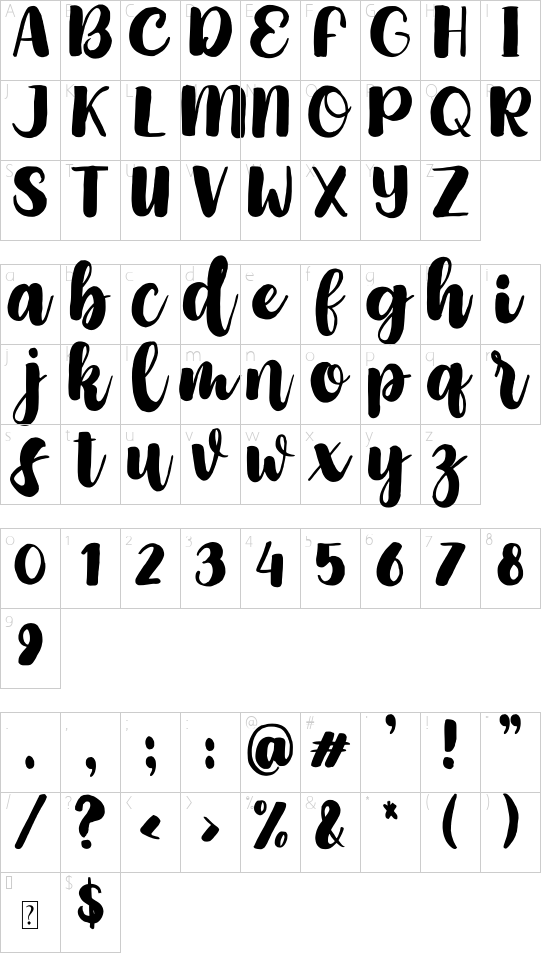 Sermier Demo font character map
