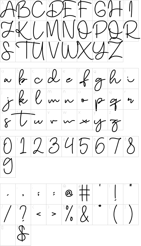 Dailymunt font character map