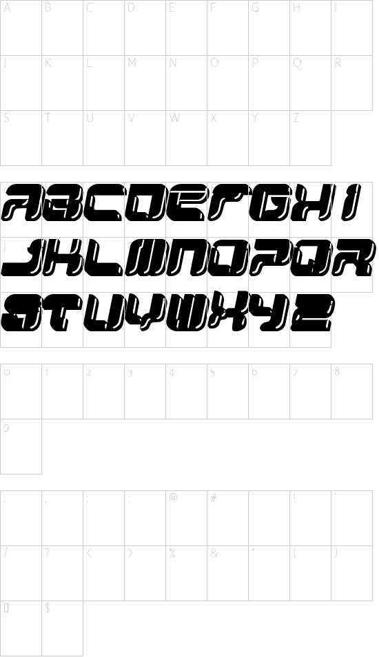 YUM YUM font character map