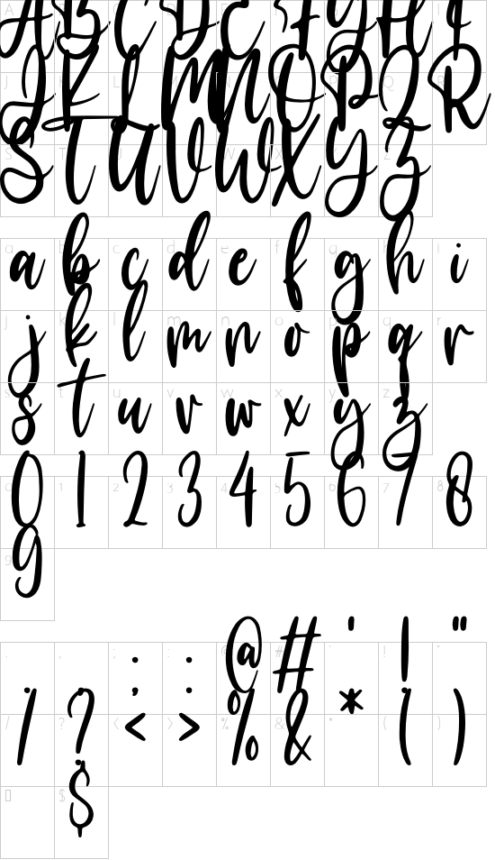 Make cake font character map